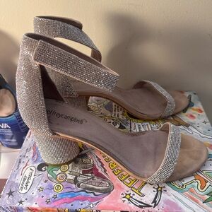 Jeffrey Campbell Glittering Silver Heels